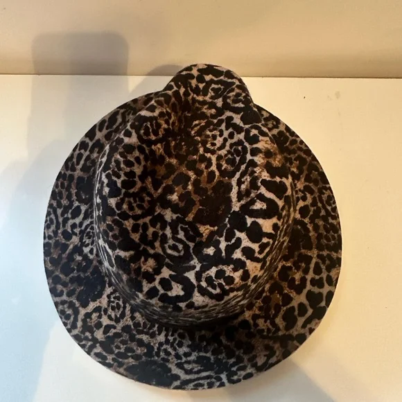 Grevi leopard Wool felt fedora Hat Women’s OS Made In Italy